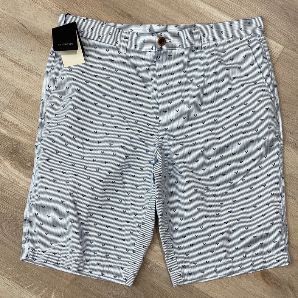 PATPRIMO Striped Print Bermuda Shorts Size 34 NWT